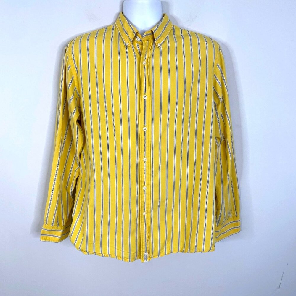 Vintage Ralph Lauren Polo Jeans Co Mens‎ Button Down Shirt Size L Preppy Striped